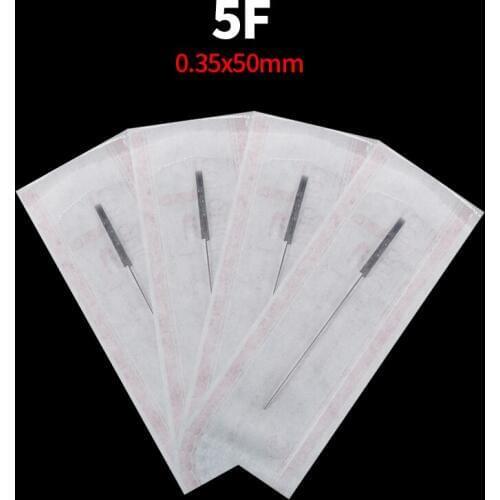 Free shipping 5F Makeup Eyebrow Needles Sterilized 100pcs Permanent Makeup Needles Tattoo Needle