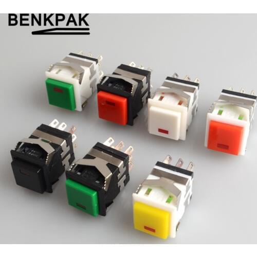 2PCS spring return momentary push button switch with lamp