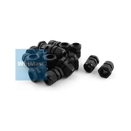 20Pcs M22 22mm Thread Waterproof Connector Gland Black for 10-14mm Cable
