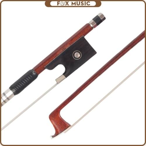4/4 Carbon Fiber Violin Bow Pernambuco Veneer Ebony Frog W/ Paris Eye Inlay Silver Wire Wrapped Fast Response