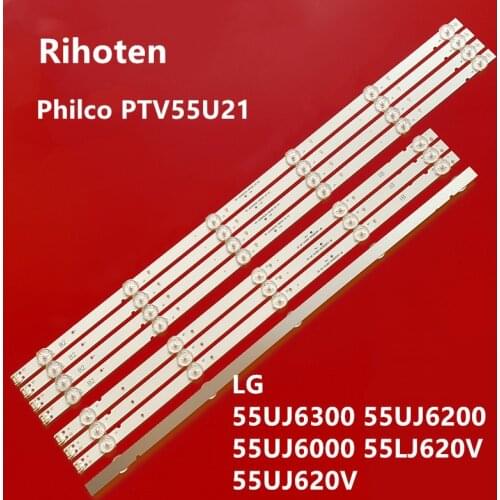 8pcs/set LED backlight strip for Philco PTV55U21 LG 55UJ6300 55UJ6200 55UJ6000 55LJ620V 55UJ620V RF-AZ550E30-0601B-12 0501A A4