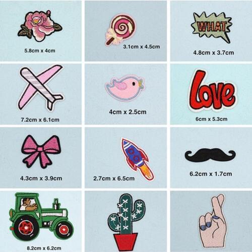 Love Cactus Cartoon Patches Cap Shoe Iron On Embroidered Appliques DIY Apparel Accessories Patch For Clothing Fabric Badges BU5