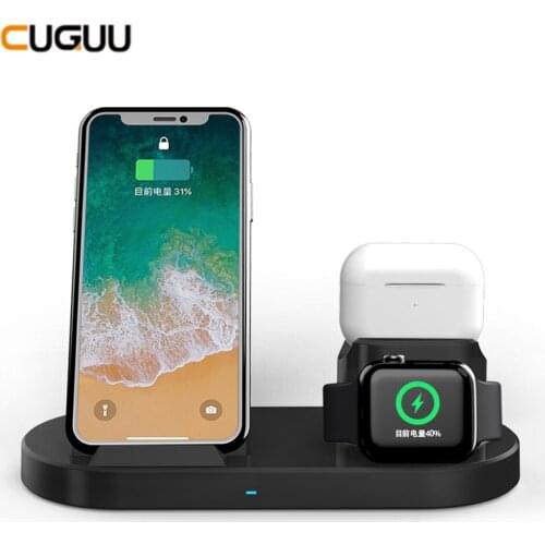 15W QI Wireless Fast Charger Bracket 3 In 1 Quick Charging Station For iPhone 11 12 Pro Max Xs Xr 8 Plus Airports Apple Watch