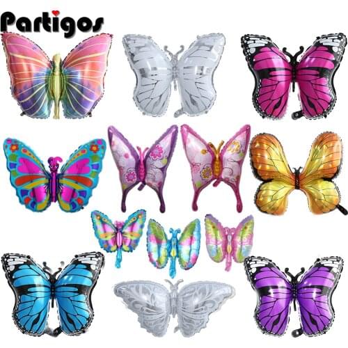 Large Butterfly Balloons Colorful Butterfly Birthday One Years Old Party Aluminum Foil Balloon Wedding Baby Shower Decorations
