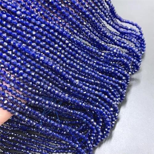 Natural Small Stone Beads Tiny Sapphir e Beads Blue Micro Section Loose Gem Beads 2 3mm Jewelry Making Bracelet Earring Beads