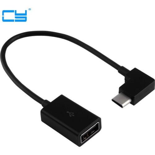Direito Angular de 90 Graus USB 3.1 tipo c Tipo USB-C-C para USB 2.0 feminino OTG Cable 10 cm para Celular Tablet & Laptop