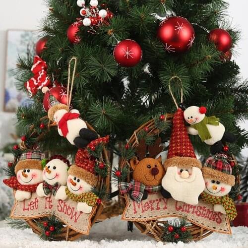 Door Wreath Exquisite Wreath Visual Effect Rattan Creative Christmas Style Door Wreath for Home