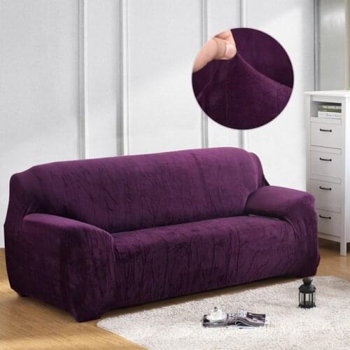 Stretch plush sofa cover solid color modern simple jacquard sofa cover, waterproof and antifouling universal sofa cover