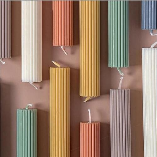 Long Pole Stripe Cylindrical Candle Mold Transparent Acrylic Plastic Candles Mould Handmade for Aromatherapy DIY Craft Tools