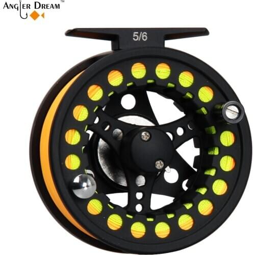 1/2 3/4 5/6 7/8 WT Fly Reel Combo Large Arbor Aluminum Fly Fishing Reel with WF Floating Fly Fishing Line Backing Leader