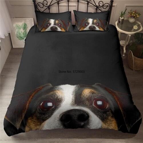 3D Animal Digital Print Bedding Set Deluxe Duvet Cover Lovely Puppy Bedroom Decoration King Queen Size 2/3 Piece