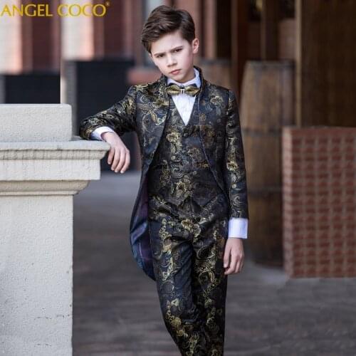 5 pcs/set Suits For Boys suits for weddings Prom Suits Wedding Dress for Boys Kids tuexdo Children Teen clothing Blazers Boys