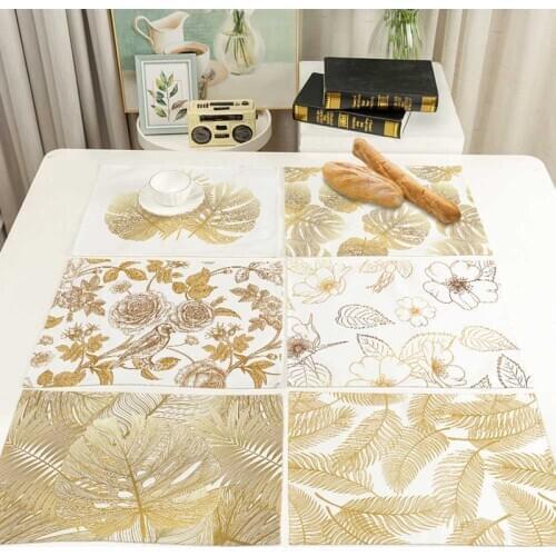 Placemat Table Mat Plant Leaf Decorative Table Pad Coasters Home Decoration Coasters Insulation Waterproof Coffee Table Mats