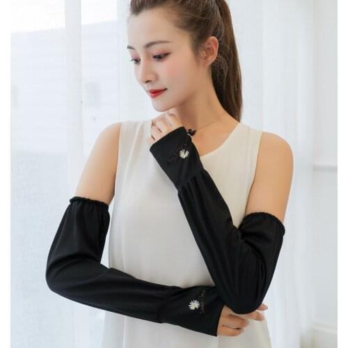 KPOP Sunscreen Daisy Sleeve Womens Fashion Loose Breathable Comfortable Arm Guard Shade Driving Travel Beach Wild Gift