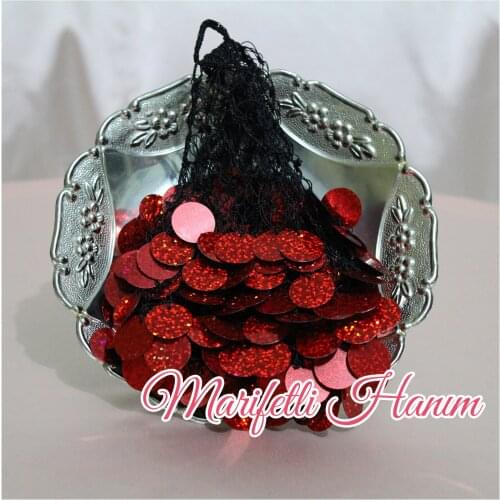 Red Black Red Sequins Gelin Halay Mendili for Bride and Bridesmaids Henna Wedding Dance Scarf Tanztücher Accessories