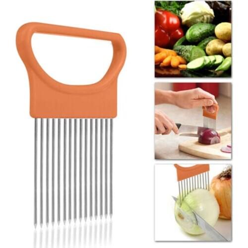 Kitchen Gadgets Onion Plug Protective Cover Stainless Steel Onion Needle Meat Pine Needle Fruit And Vegetable Slice Holder