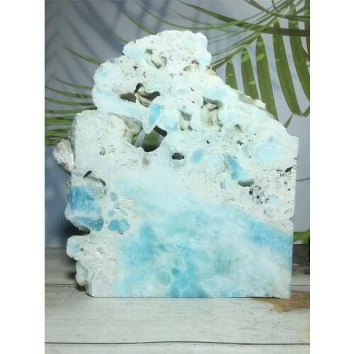 Natural Larimar Quartz Crystal Collection Gift Home Furnishing Articles Reiki Healing Mineral Samples Geode Voog