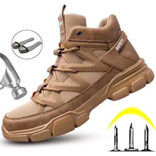 Lightweight Safety Shoes Boots Work Sneakers Steel Toe Shoes Indestructible Protection Shoes Men Puncture-Proof Work Shoes 2021