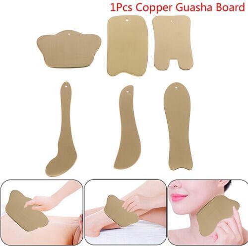 Copper Guasha Scraping Massage Scraper Face Massager Acupuncture Gua Sha Board Acupoint Facial Body Acupuncture Pressure Therapy