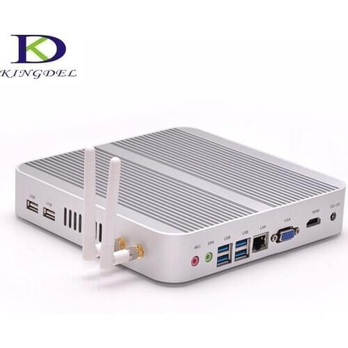 Cut Price Fanless Mini PC Intel Core i3 i5 4005U 5005U 6157U 7167U 4200U 5200U 8145U Lan HDMI VGA Mini Computer HTPC 7th 8th