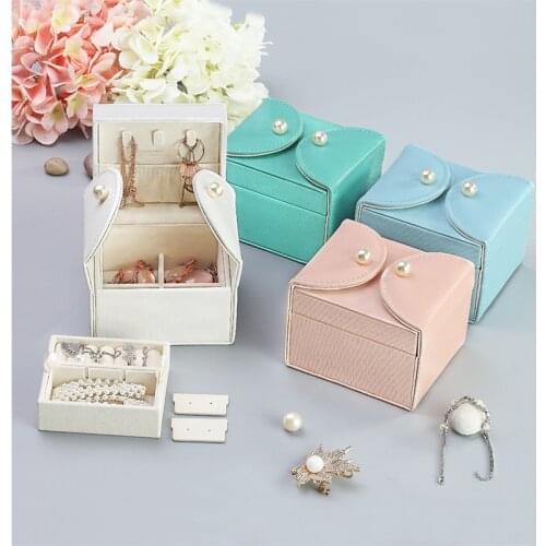 Precious Double Layers Mini Jewelry Organizer European Style Portable Display Storage Box For Lady Best Gift