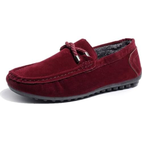 Men Casual Shoes 2021 Spring Fashion Male Warm Plush Thermal Zapatos Tennis Homme Boys Walking Footwear Brown Gray Black Loafers