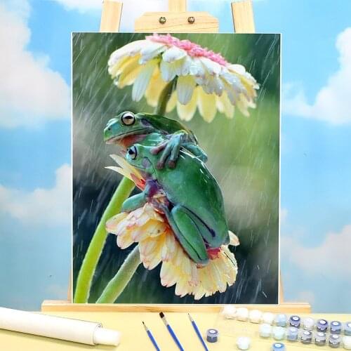 Animal Frog DIY Paint By Numbers Kit Oil Paints 50*70 Canvas Pictures Handmade For Handicraft