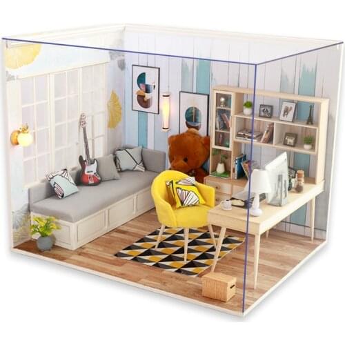 1:12 DIY Wooden Doll House Kit Miniature with Furniture Casa Dollhouse for Ob11 BJD Dolls Toys for Children Adults Xmas Gifts