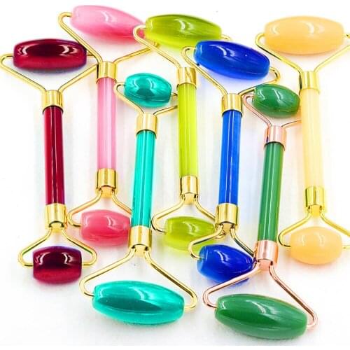 Natural Jade Roller Lift Facial Thin Massager Box Slimming Body Skin Pink Gem Anti Forehead Wrinkle Remover Stone Lover Gift Set