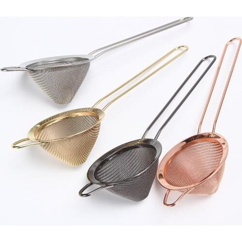 Stainless Steel Fine Mesh Cocktail Filter Sieve Conical Food Strainers For Removing Bits From Juice Strainer Bar Kitchen Gadgets