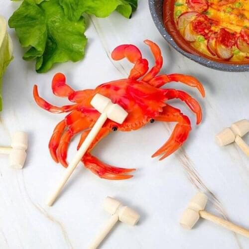NHBR 30 Pieces Wooden Crab Mallet Seafood Shellfish Wood Cracker Mini Wood Hammer Shell Cracker for Seafood Lobster Tool