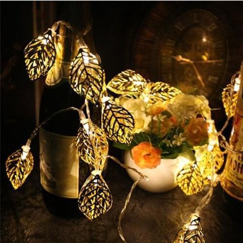 Holiday Led Christmas Lights Outdoor 1.6M Led String Lights Decoration For Party Holiday Wedding Leaf With Battery