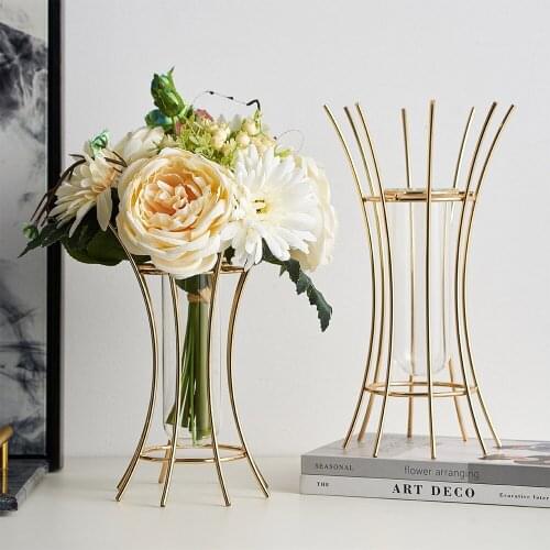 Nordic Style Simple Flower Stand Iron Vase Flowers Ornament Table Accessories Living Room Decoration Minimalist Decor Home Decor