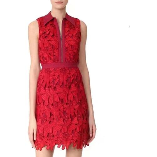 Early fashion New sexy spring 2021 heavy industry embroidery hook flower wisp empty slim dress woman