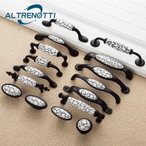 Cabinet Furniture Handle Drawer Closet Wardrobe Ceramic Metal Door Pull Kitchen Cupboard Dresser Modern Knob Hardware Handle