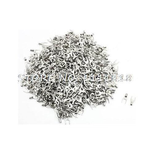 SNB1.25-4 AWG 22-16 Fork Type Uninsulated Spade Cable Terminals 1000pcs