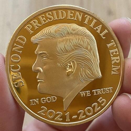 US Donald Trump Gold Commemorative Coin "Second Presidential Term 2021-2025 IN GOD WE TRUST" Collectible Coins Trump Coin