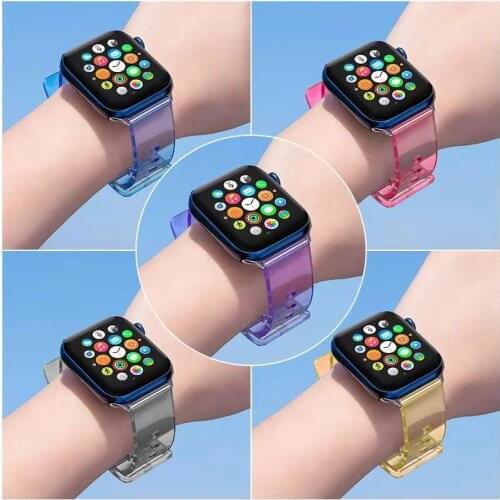Transparent Changes Color See Light Loop Sports Band for Apple Watch se 6 5 4 3 2 Strap for iWatch 38mm 40mm 42mm 44mm Bracelet