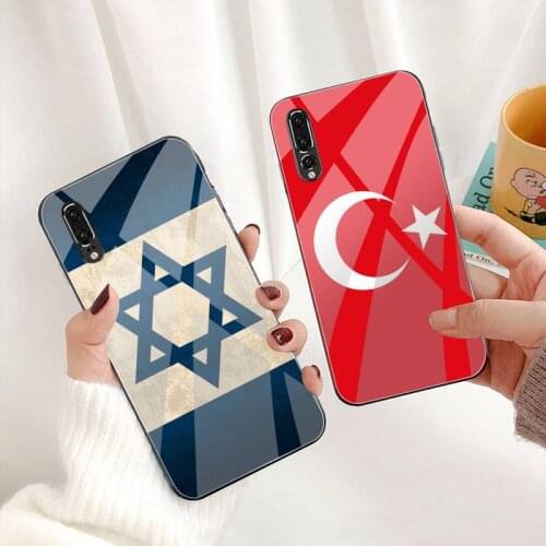Israel Czech Republic Turkey Flag Phone Case Tempered Glass For Huawei P30 P20 P10 lite honor 7A 8X 9 10 mate 20 Pro