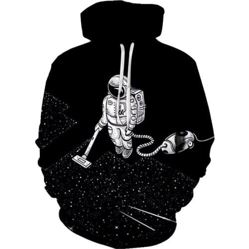 Astronaut Creative Prints Sweatshirts Men And Women Hooded Streets Casual Hoodies Funny Fashion Cool For Male Female