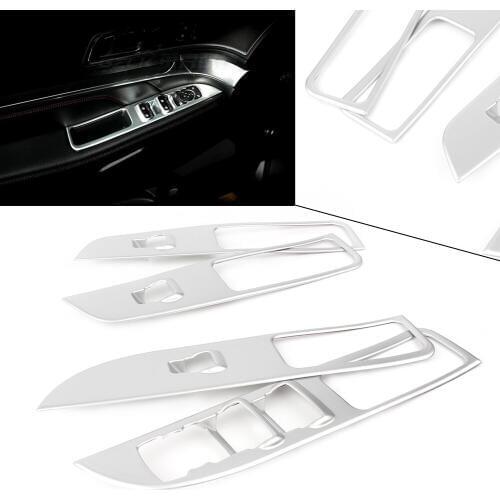 Stainless Steel Inner Window Switch Panel Cover Protector Trim Decoration For Ford Explorer 2016 2017 2018 Auto Car Styling