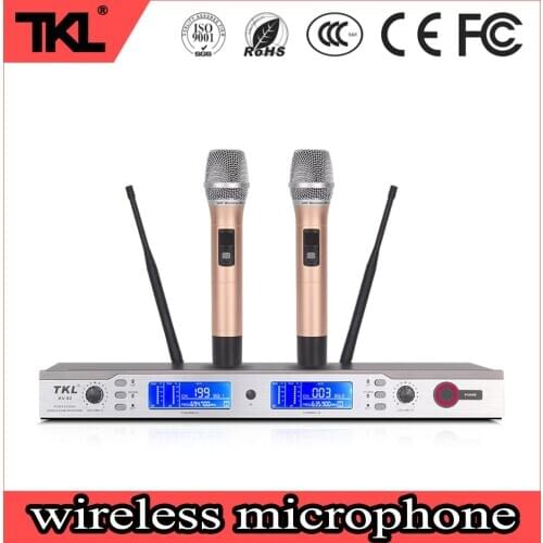 TKL kv-82 high quality dual channel professional wireless microphones stage performance wireless Microfonos system
