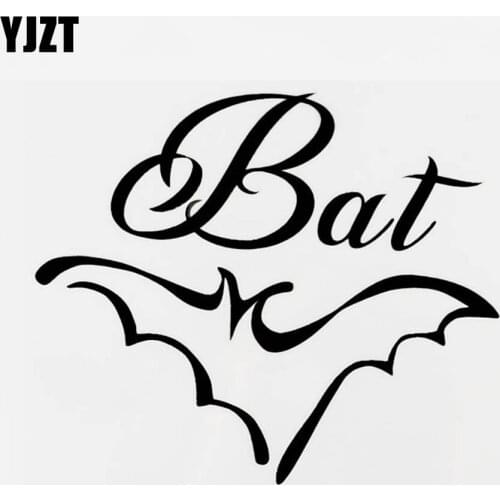 YJZT 13.6CM×11.5CM Creative Flying Animal Bat Vinyl Motorcycle Decal Car Sticker Black/Silver 8C-0371