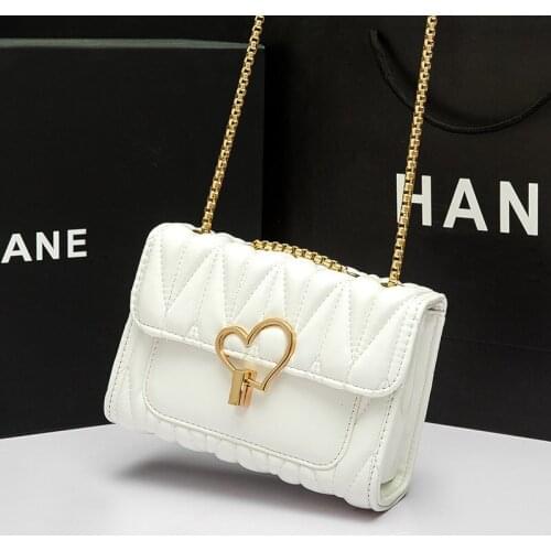 Chain Shoulder Bag Women 2021 Fashion Square Small Bag Korean White Black Green Crossbody Bags for Women Bolso Mujer Sac Femme