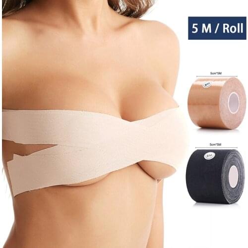 1 Roll Strapless Bra For Women Deep V Push-up Backless Invisible Nipple Pasties Adhesive Silicone Sticky Bra Waterproof Bralette