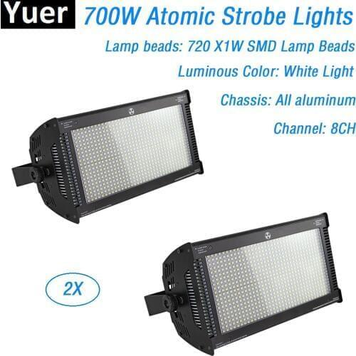 2 Units Atomic Strobe Lights High Brightness 700W White Color DMX Strobe Flash Light Good For Stage Dj Disco Party Wedding Shows
