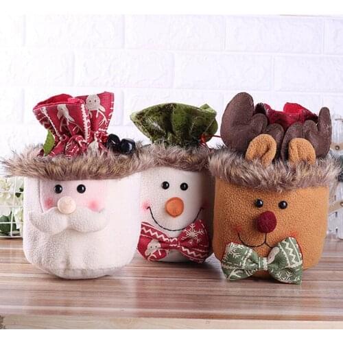 2020 Creativity Christmas Decorations Cute Doll Linen Gift Bag Christmas Old Man Snowman Holiday Bundle Pocket Festive Supplies
