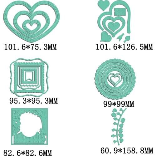 2020 New Dies Irregular Shapes Set With Heart-shaped Round And Hearts Cutting Dies For DIY Scrapbooking Paper Cards Diecuts