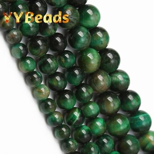 3A Natural Green Tiger Eye Stone Beads Spacer Loose Beads For Jewelry Making Charms Bracelets Earrings 6mm 8mm 10mm 12mm 14mm