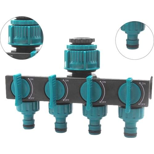 Garden Irrigation 4-way Tap Hose Splitter Garden Drip Manifold Connector Hose Fittings Pipe Connector Irrigation Set Garden tool
